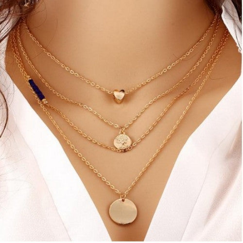 Multilayer Link Chain Beads Body Necklace