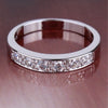 White Gold Plated Round Cut White Crystals Zircon Band Rings