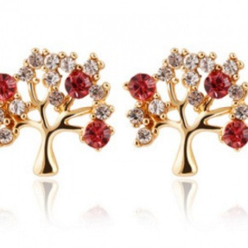 Alloy Plated Silver Gold Zircon Earrings Fine Jewelry