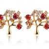Alloy Plated Silver Gold Zircon Earrings Fine Jewelry