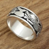 Sterling Silver Ring For Men jewelry Retro Engraved Dragon silver